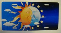 Sun, Moon, Stars  car plate graphic